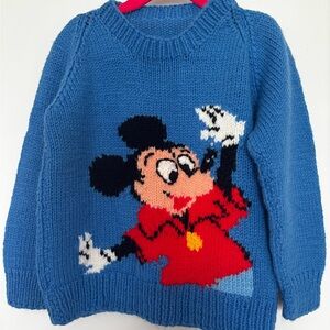 Hand Knit Mickey Mouse Sweater